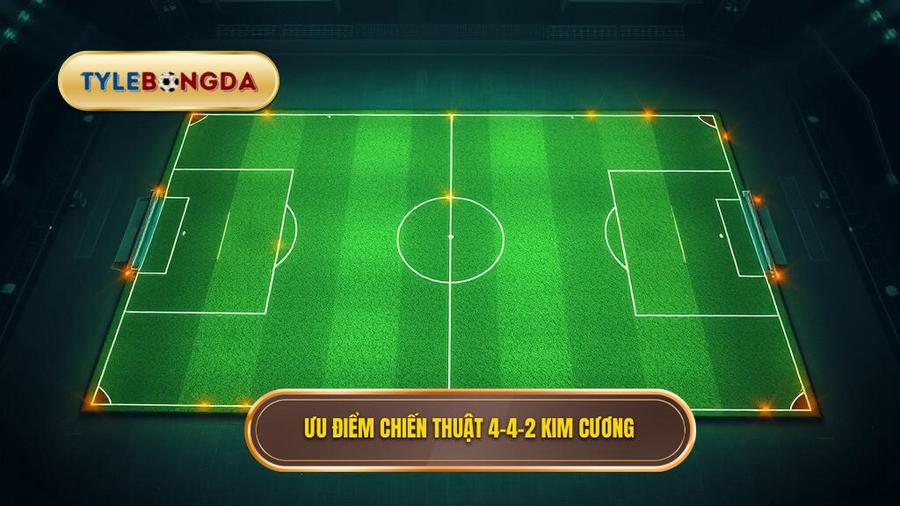 Ưu điểm chiến thuật 4-4-2 kim cương